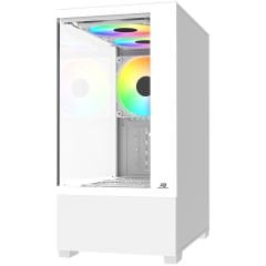 PowerBoost M5001W 500W 3*12cm Rainbow Fanlı USB 3.0 Seaview M-ATX Gaming Beyaz Kasa