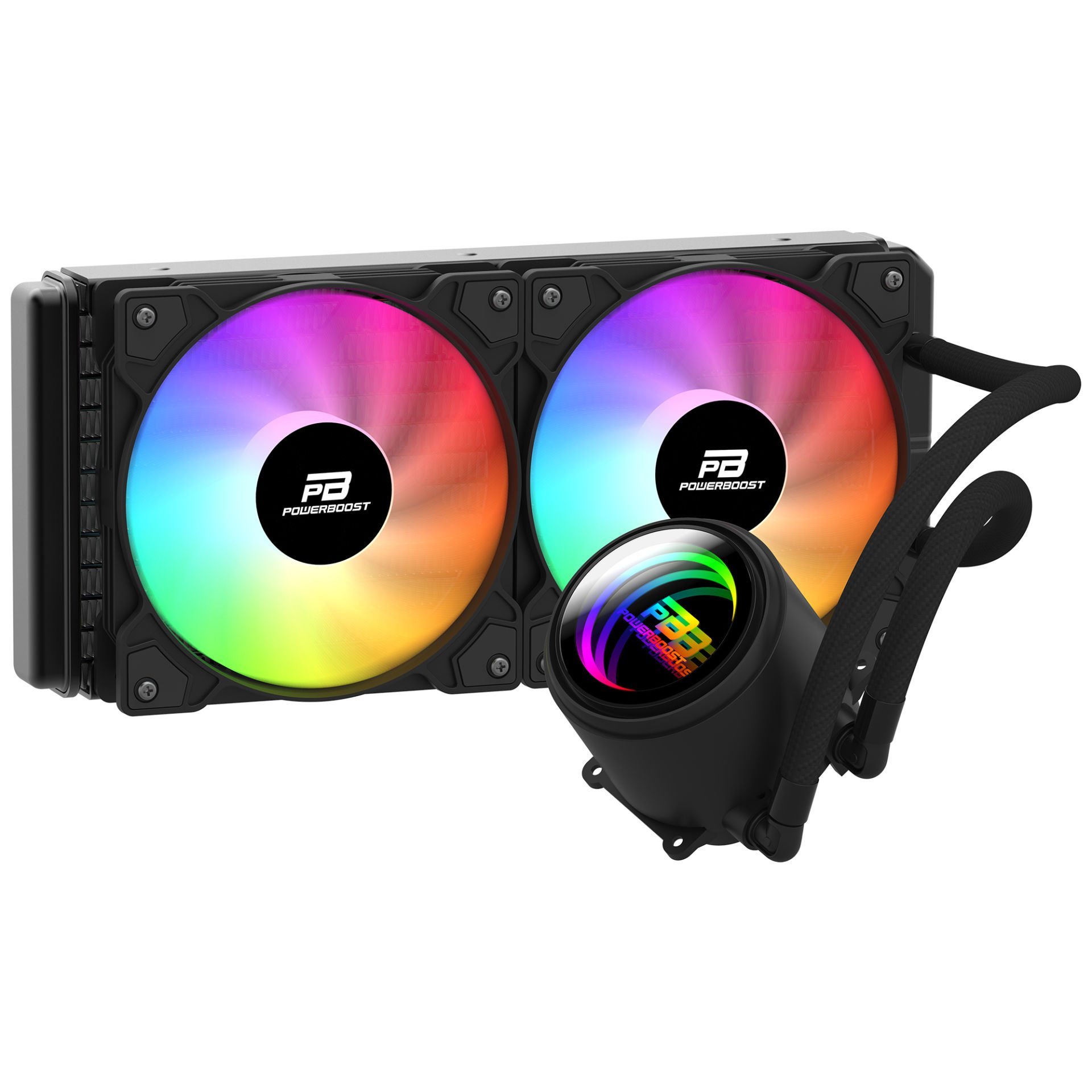 PowerBoost CIRCLE 240B Rainbow Fanlı LGA1700/AM5 Uyumlu 240mm CPU Sıvı Soğutma Sistemi (Siyah)
