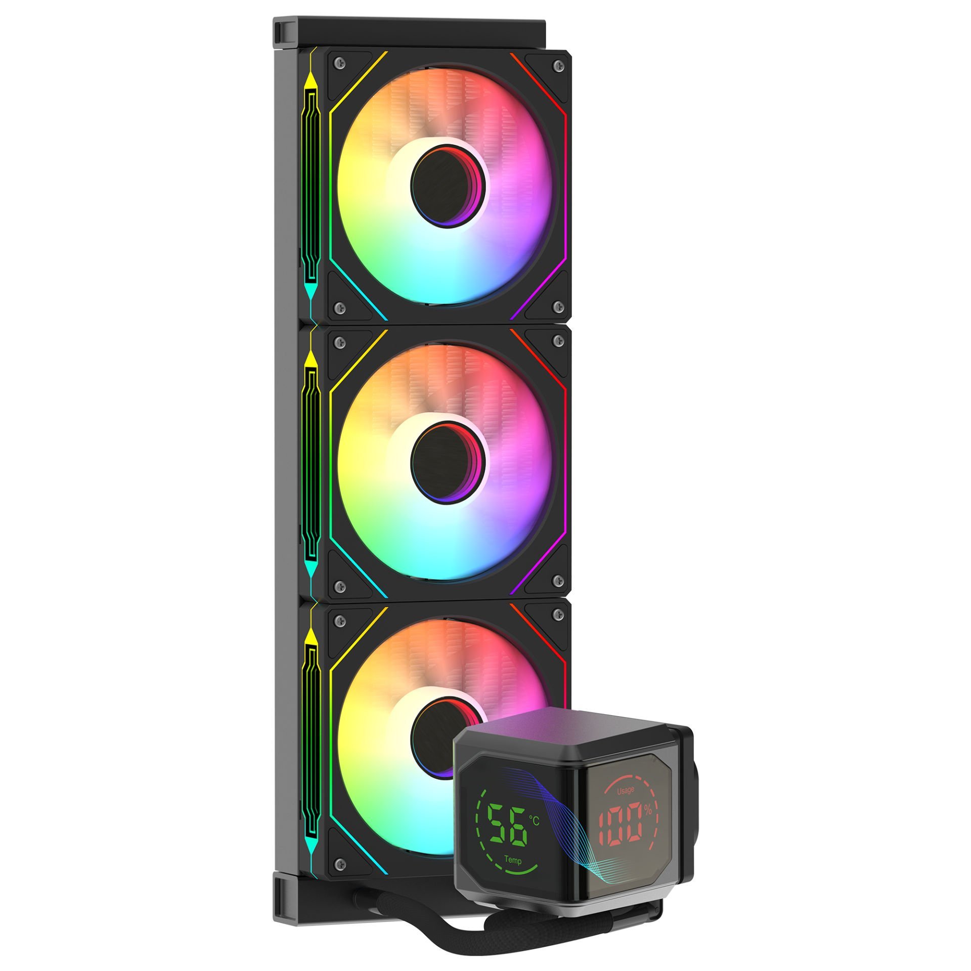 GameBooster SIGHT PRO 360B ARGB CurvedEkran LGA1851/AM5 Uyumlu 360mm CPU Sıvı Soğutma Sistemi(Siyah)