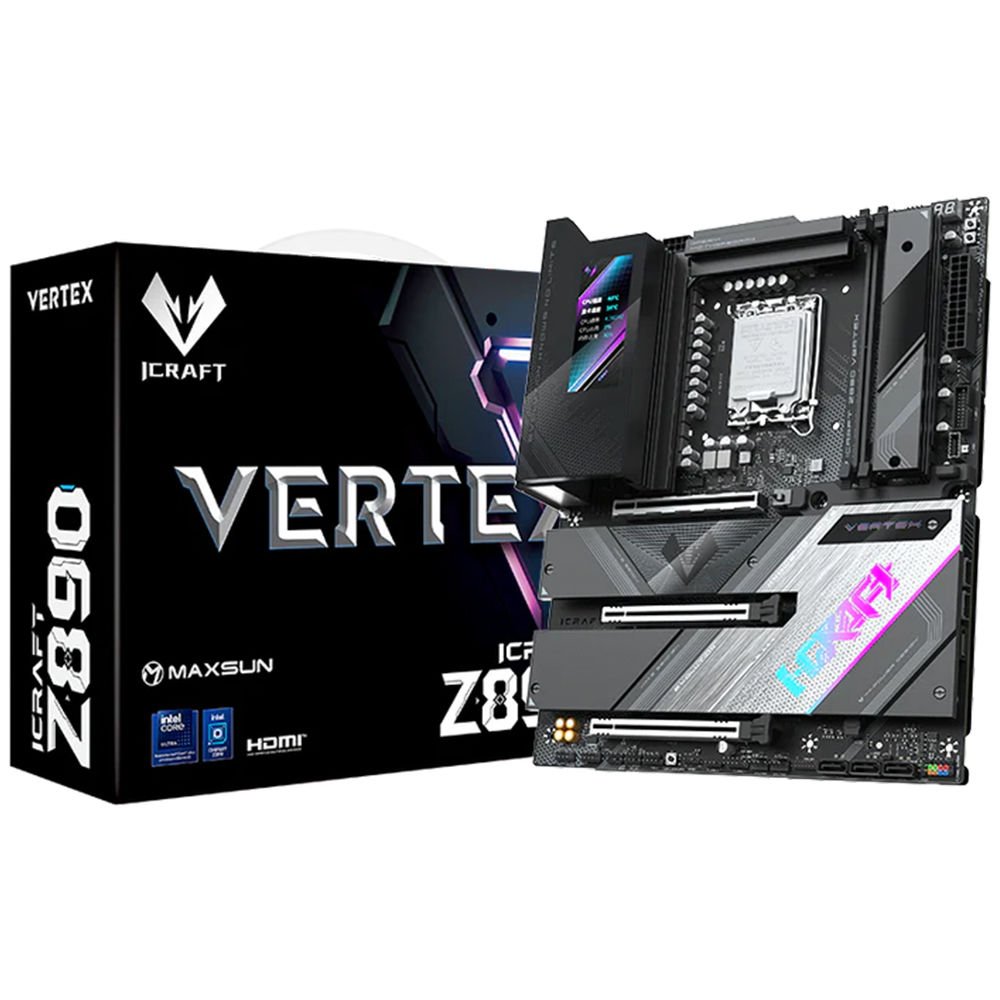 Maxsun İcraft Z890 Vertex WIFI LGA1851 DDR5 9000 Mhz M.2 HDMI ATX Intel Anakart