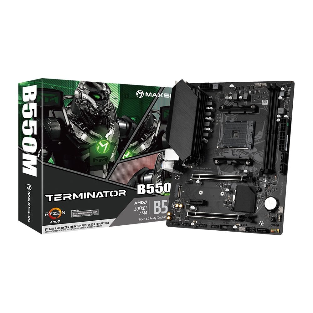 Maxsun Terminator B550M AM5 DDR4 3800 Mhz M.2 HDMI mAtx AMD Anakart