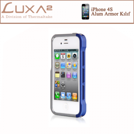 LUXA2 iPhone Alum Armor Aluminyum Kılıf - Mavi Gümüş