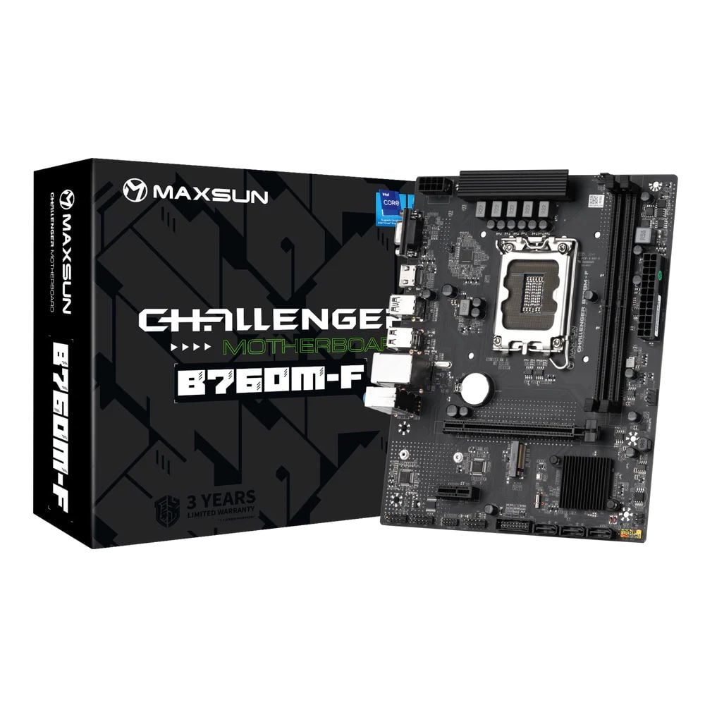 Maxsun Challanger B760M-F LGA1700 DDR4 4266 Mhz M.2 HDMI mAtx Intel Anakart