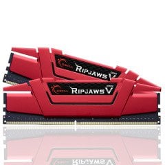 GSKILL RipjawsV Kırmızı DDR4-3000Mhz CL16 32GB (2X16GB) DUAL (16-18-18-38) 1.35V Bellek Kiti