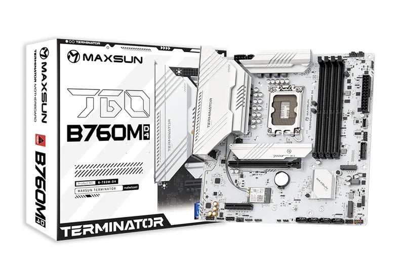 Maxsun Terminator B760-M-D4-ICE LGA1700 DDR4 4400 Mhz M.2 HDMI mAtx Intel Anakart Beyaz