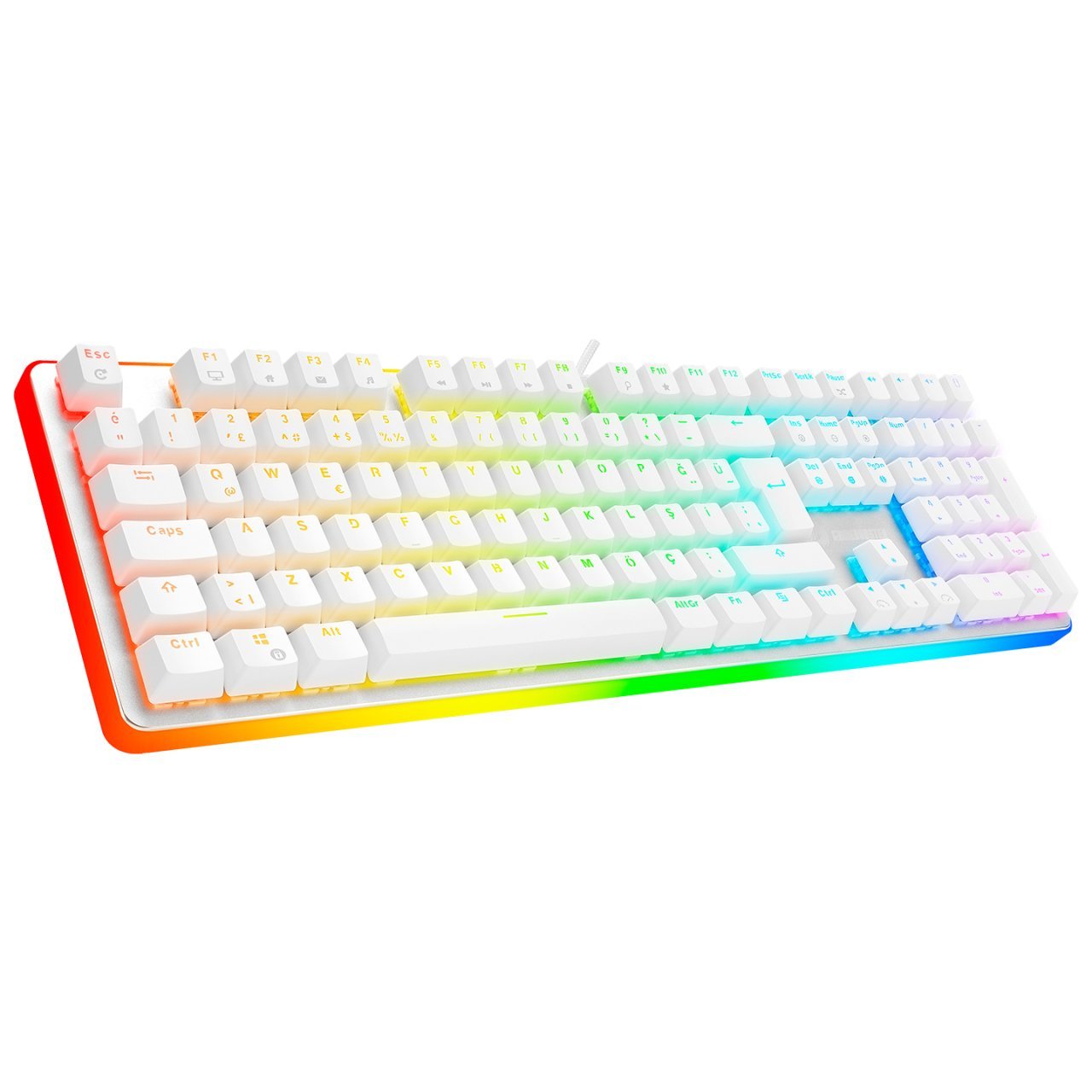 GameBooster G918 Fire Storm RGB Aydınlatmalı Mavi Sw. Mekanik Beyaz Oyun Klavyesi