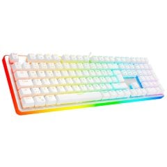 GameBooster G918 Fire Storm RGB Aydınlatmalı Mavi Sw. Mekanik Beyaz Oyun Klavyesi