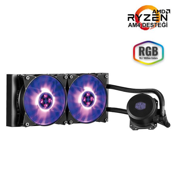 CM MasterLiquid ML240L RGB Fanlı (Su soğutma) AM4 Destekli CPU Soğutucusu 240mm radyatör