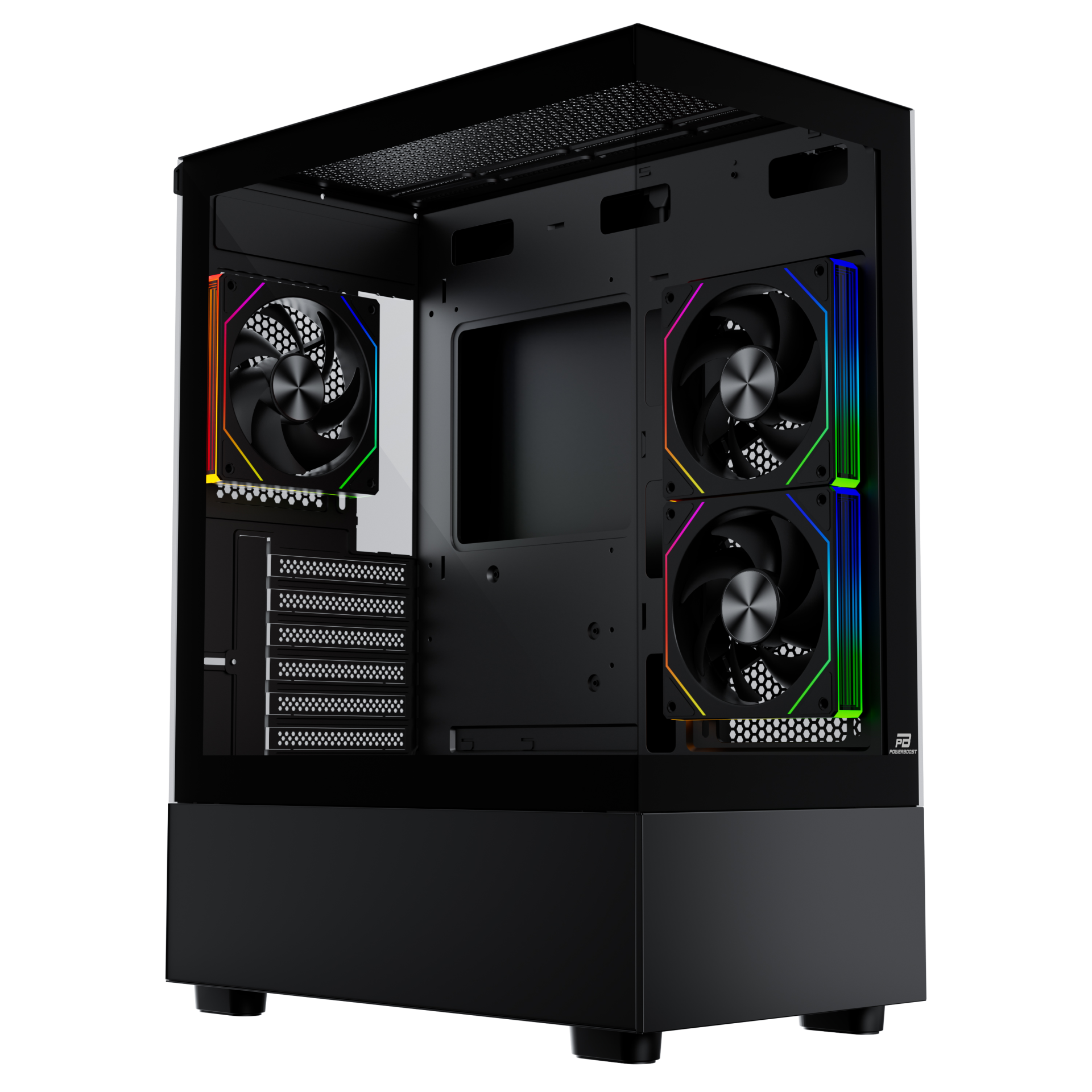 PowerBoost PB-X9032B 650w 80+ Bronze ATX APFC 3*ARGB PWM Fan Mid ATX SeaView Gaming Siyah Kasa