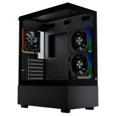 PowerBoost PB-X9032B 650w 80+ Bronze ATX APFC 3*ARGB PWM Fan Mid ATX SeaView Gaming Siyah Kasa