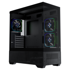 GameBooster NYVRA ALPHA 750w 80+ Bronze ATX APFC 3.1 PCI-E 5.1 3*ARGB PWM Fan ATX Mid-Tower SeaView Gaming Siyah Kasa