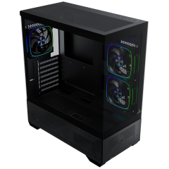 GameBooster NYVRA ALPHA 750w 80+ Bronze ATX APFC 3.1 PCI-E 5.1 3*ARGB PWM Fan ATX Mid-Tower SeaView Gaming Siyah Kasa