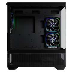 GameBooster NYVRA ALPHA 750w 80+ Bronze ATX APFC 3.1 PCI-E 5.1 3*ARGB PWM Fan ATX Mid-Tower SeaView Gaming Siyah Kasa