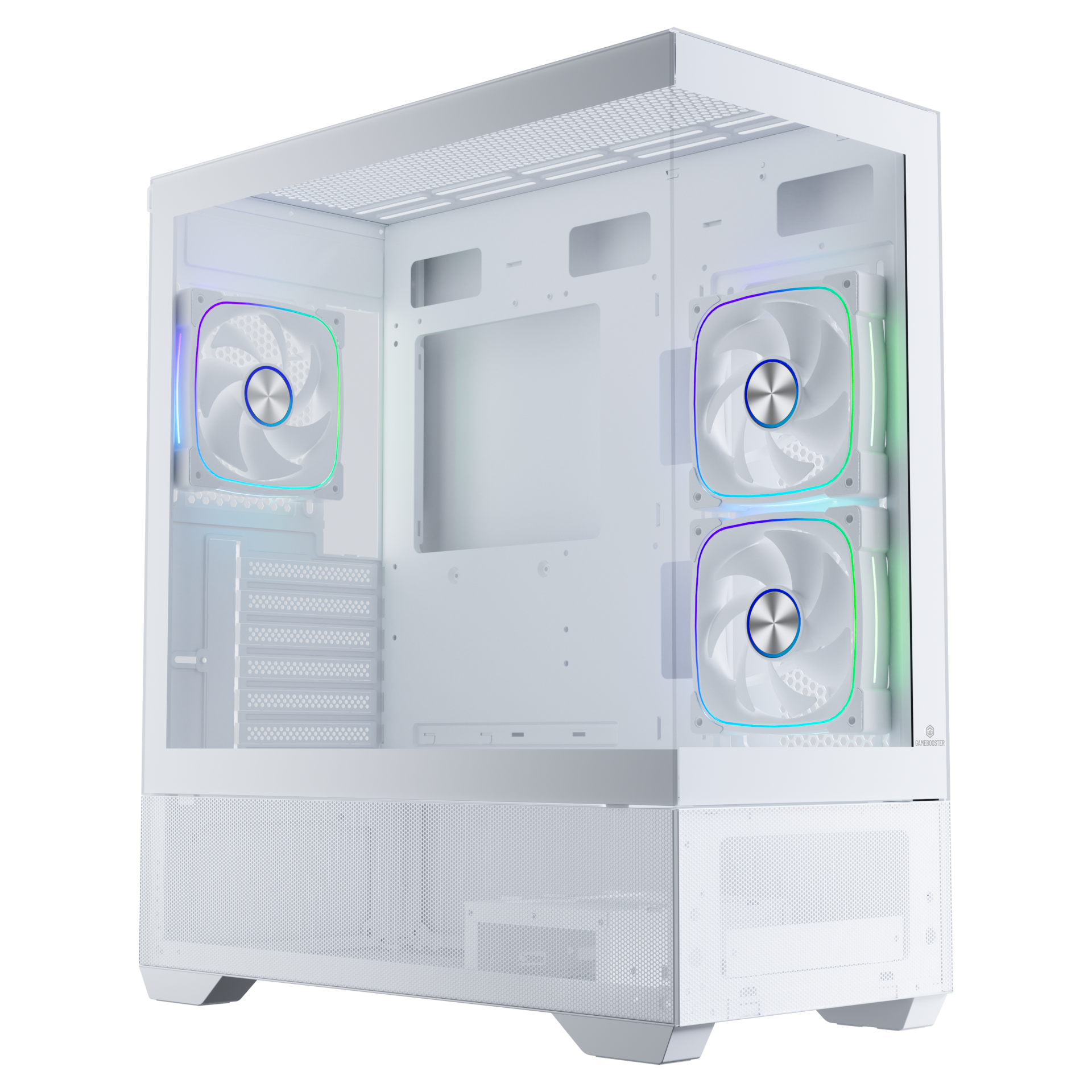 GameBooster NYVRA ALPHA 750w 80+ Bronze ATX APFC 3.1 PCI-E 5.1 3*ARGB PWM Fan ATX Mid-Tower SeaView Gaming Beyaz Kasa