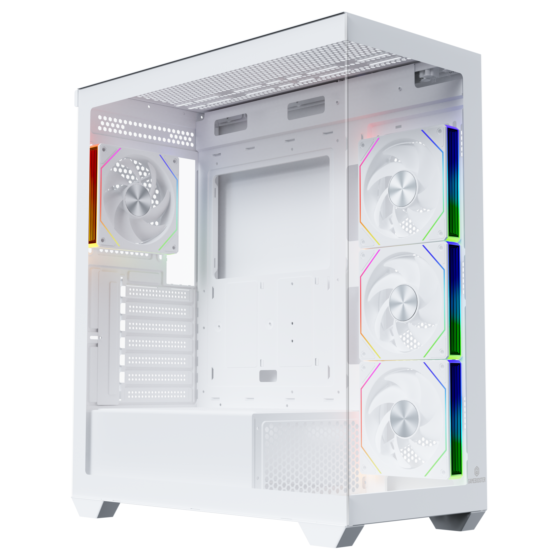 GameBooster NYVRA FALCON 750w 80+ Bronze ATX APFC 3.1 PCI-E 5.1 4*ARGB PWM Fan ATX Tower SeaView Gaming Beyaz Kasa