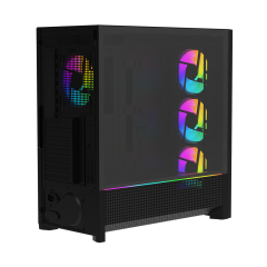 GameBooster MYSTRAL 750w 80+ Bronze APFC 3.1 PCI-E 5.1 4*ARGB PWM E-ATX ARGB Şerit Mesh Gaming Kasa