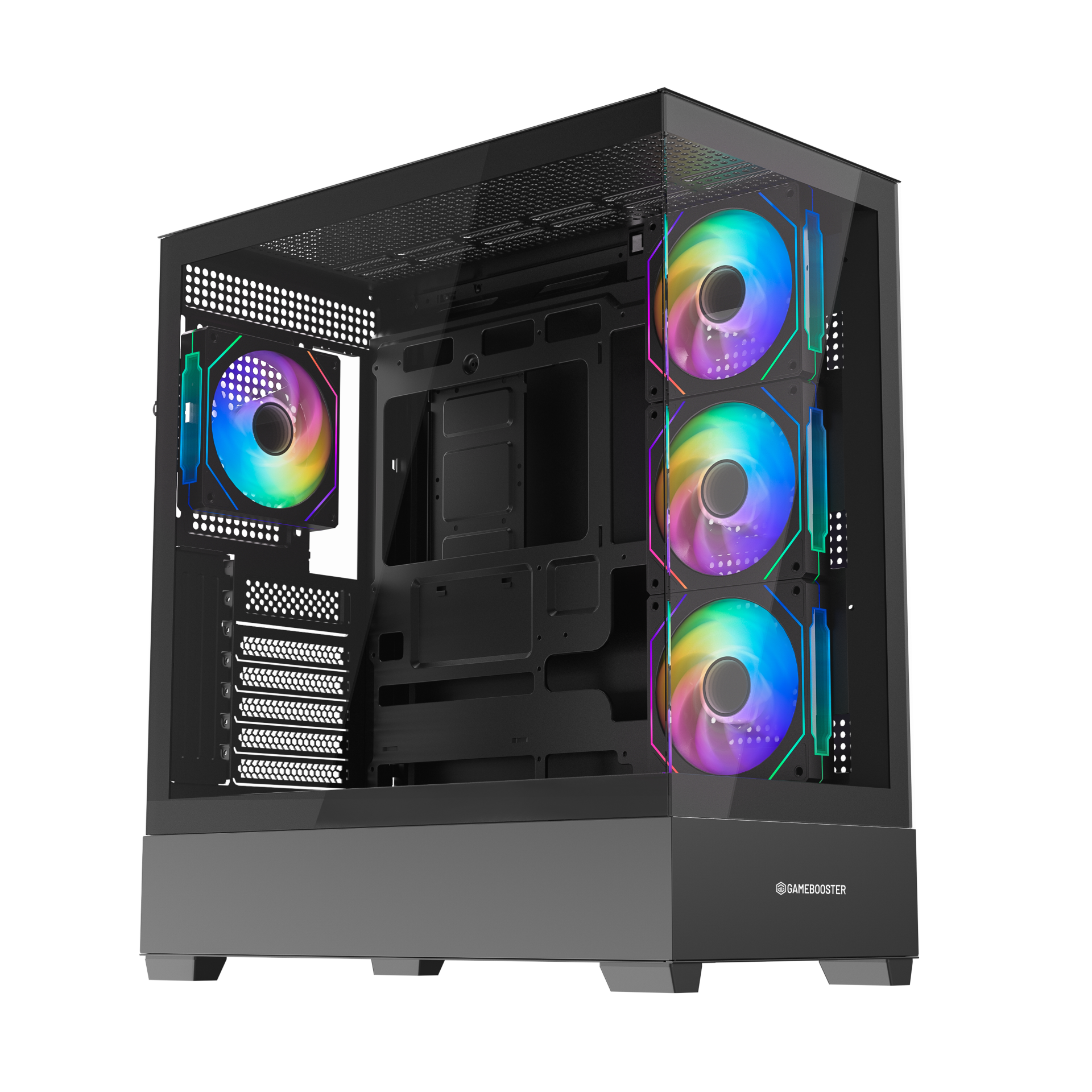 GameBooster NYVRA PRIME 750w 80+ Bronze APFC 3.1 PCI-E 5.1 4*ARGB PWM ARGB Şerit SeaView Gaming Kasa