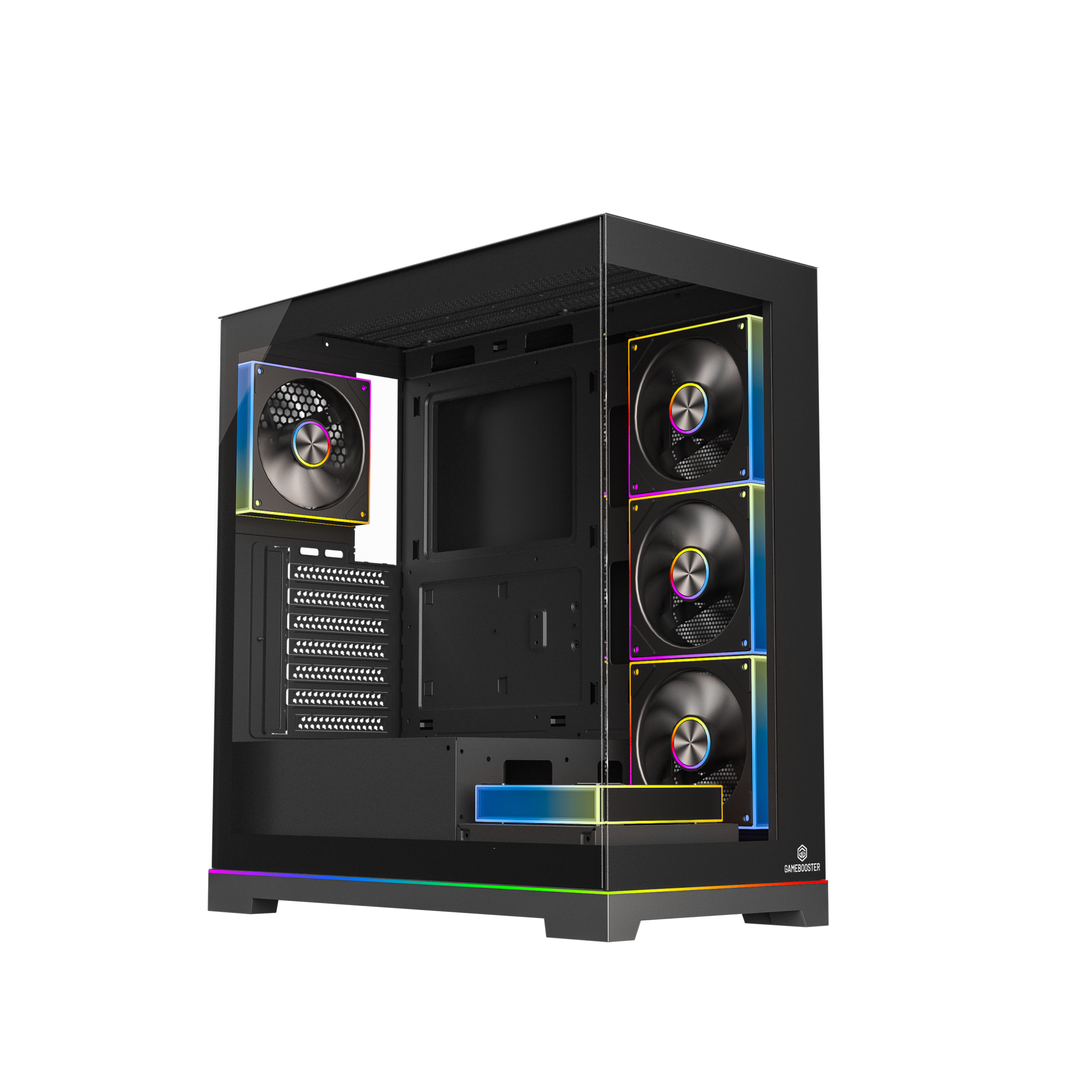 GameBooster NYVRA SYNC 850w 80+ Bronze APFC 3.1 PCI-E 5.1 5*ARGB PWM ARGB Şerit SeaView Gaming Kasa
