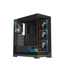 GameBooster NYVRA SYNC 850w 80+ Bronze APFC 3.1 PCI-E 5.1 5*ARGB PWM ARGB Şerit SeaView Gaming Kasa