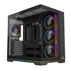 GameBooster NYVRA SYNC X 850w 80+ Bronze APFC ATX 3.1 PCI-E 5.1 4*ARGB PWM ARGB Şerit SeaView Gaming Kasa