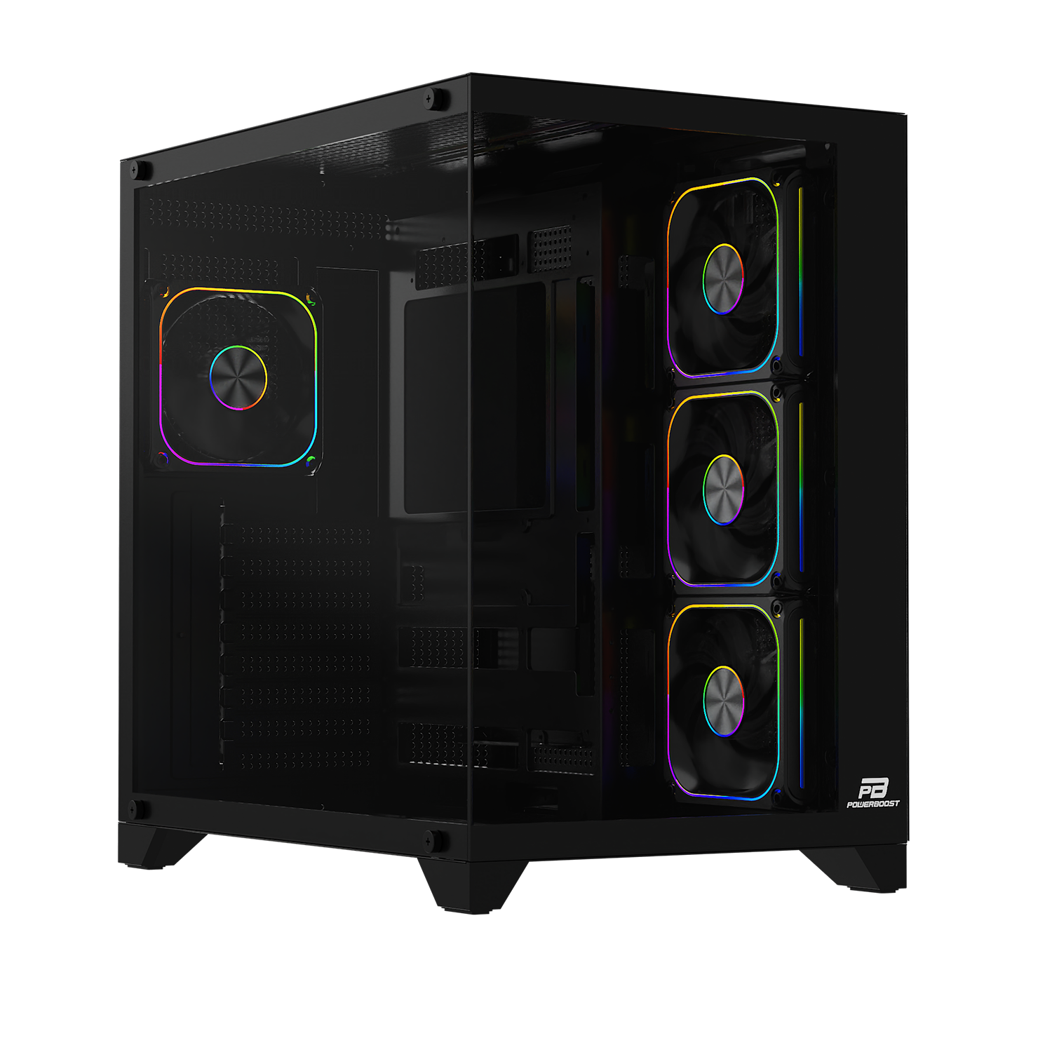 PowerBoost PB-C9025B 750w 80+ Bronze APFC ATX 3.1 PCI-E 5.1 4*ARGB PWM SeaView Gaming Siyah Kasa