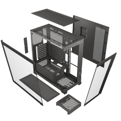 PowerBoost PB-J9030B 750w 80+ Bronze APFC 3.1 PCI-E 5.1 4*ARGB PWM SeaView Gaming Siyah Kasa
