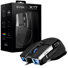 EVGA X17 Kablolu, Siyah, Özelleştirilebilir, 16.000 DPI, 5 Profil, 10 Düğme, Ergonomik Gaming Mouse