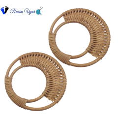 BAMBOO STRAW BAG HANDLES 1 PAIR