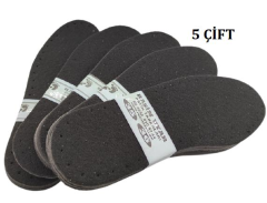 5 PAIRS OF BLACK FELT COATED EVA BOOTIES SOLES