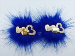 BOOTIES ORNAMENT 3 HEARTS POWER BLUE GOLD