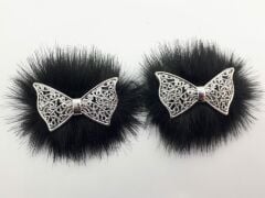 BOOTIES ORNAMENT BLACK BOW