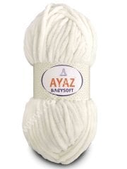 AYAZ BABYSOFT WHITE 1300 Velvet Hand Knitting Yarn