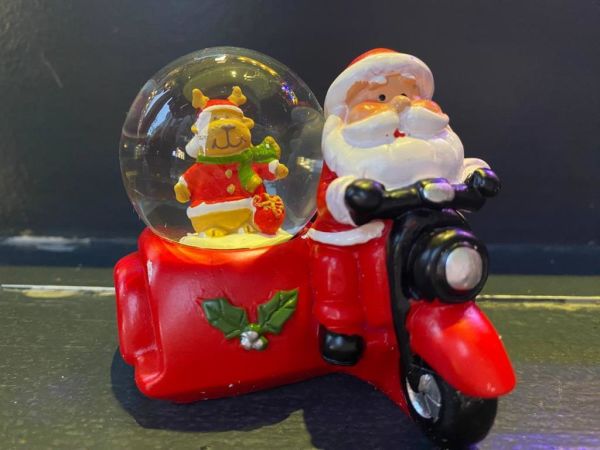 Motorsikletli Noel Baba Biblo Kar Küresi 1 Adet