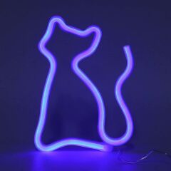 Kedi Figürlü Dekoratif Işıklı Led Lamba Usb'li ve Pilli