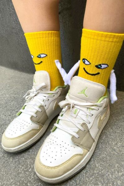 Mıknatıslı El Ele Tutuşan Çorap Arkadaşlık Spor Çorabı Sarı 2 Adet