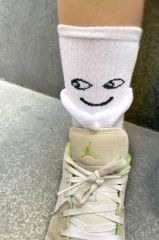 Mıknatıslı El Ele Tutuşan Çorap Arkadaşlık Spor Çorabı Beyaz 2 Adet
