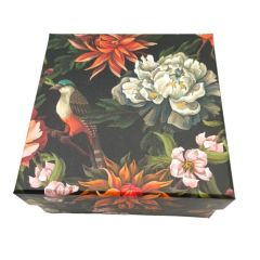 Kare Çiçek Desenli Hediyelik Kutu 12x12 cm