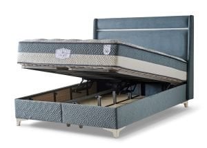 Aspendos Mavi 200x200 Çift Kişilik Baza, Başlık Seti CB3411