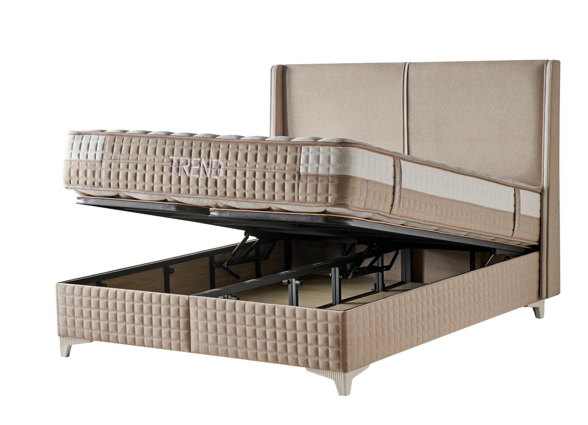 Trend Krem 160x200 Çift Kişilik Baza, Başlık Seti CB3414