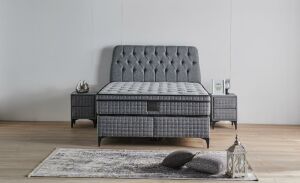 Elia 150x200 Çift Kişilik Yatak, Baza, Başlık Seti MYB1305A