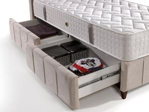 MD Polo Çekmeceli 90x200 Tek Kişilik Baza, Başlık Seti GM1175