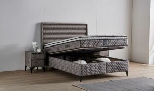 Arobel 150x200 Çift Kişilik Yatak, Baza, Başlık Seti MYB1312B