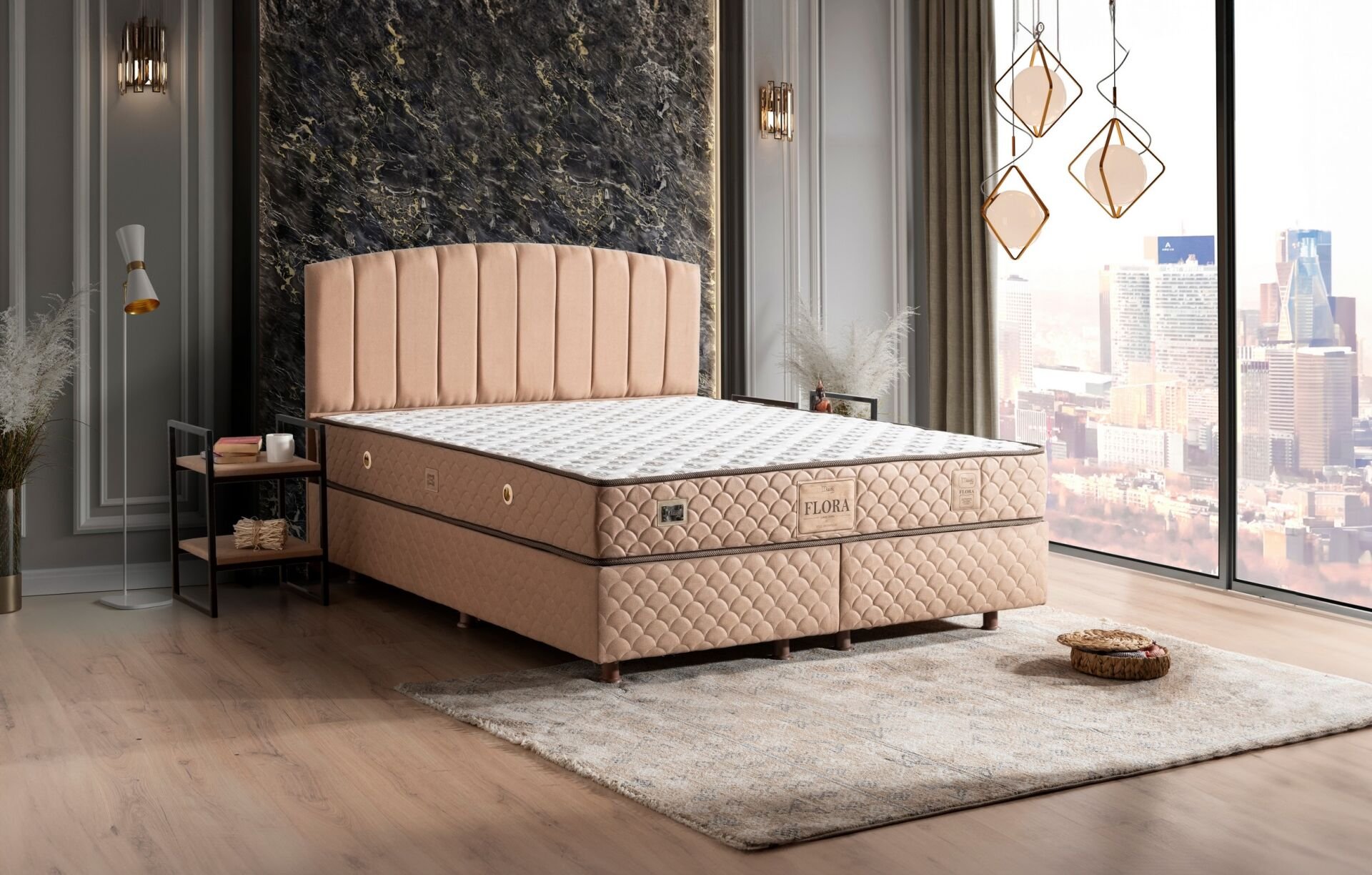 Flora 90x200 Tek Kişilik Baza, Başlık Seti MBL1415