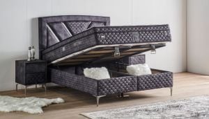 Niobe 150x200 Çift Kişilik Yatak, Baza, Başlık Seti MYB1322B