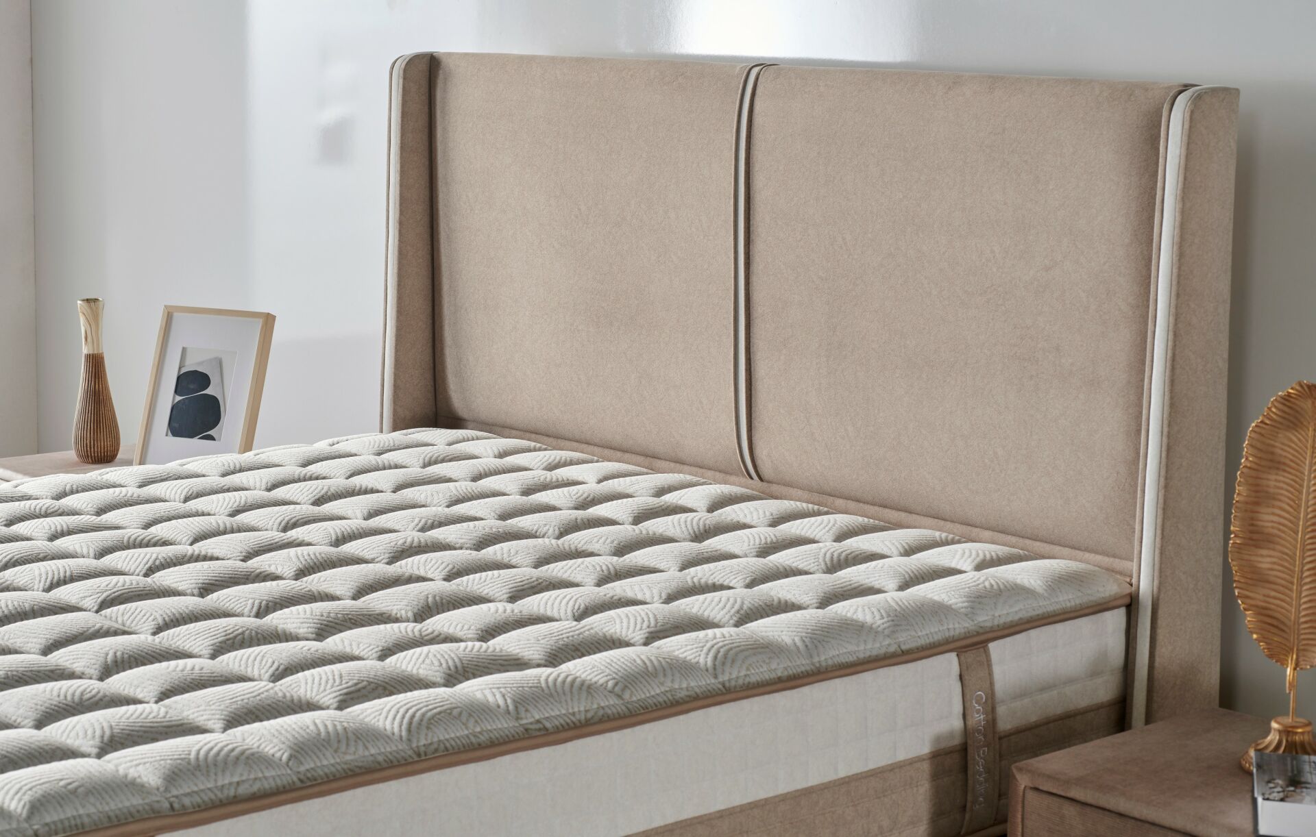 Trend Krem 120 cm Tek Kişilik Baza Başlığı CB3214