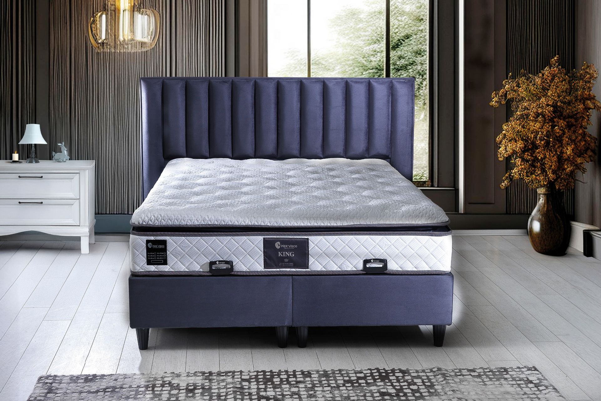 King 200x200 Çift Kişilik Baza, Başlık Seti PV1309