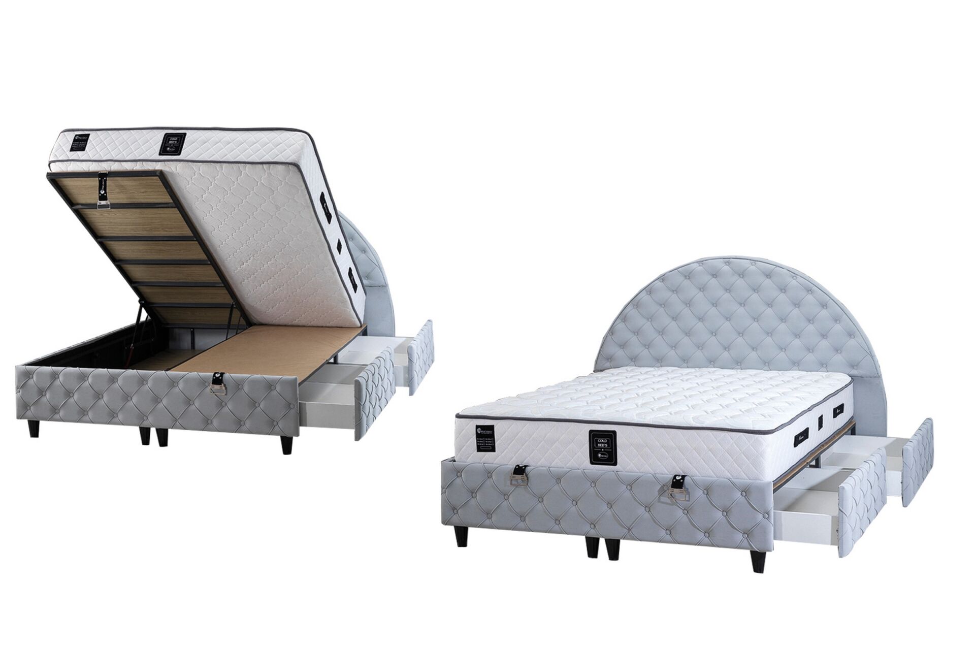 Cold Bed 140x190 Çift Kişilik Baza, Başlık Seti PV1312