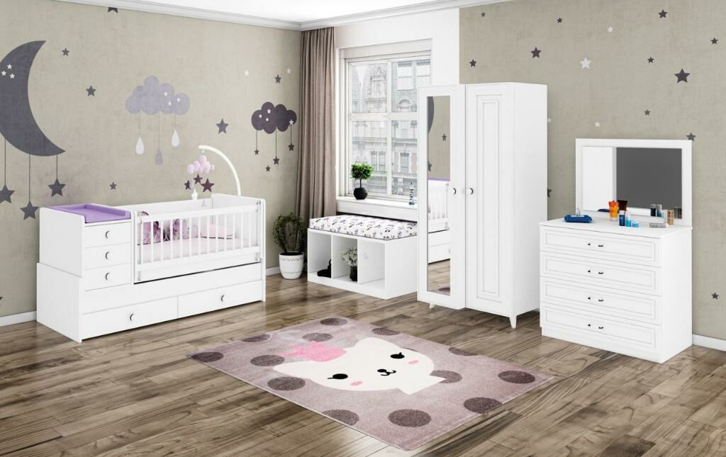Helen Sallanır Büyüyen Karyolalı Bebek Odası Takımı WD27123