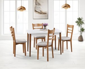 Zen Beyaz Masa & Tepeli Sandalye Takımı HDR1265