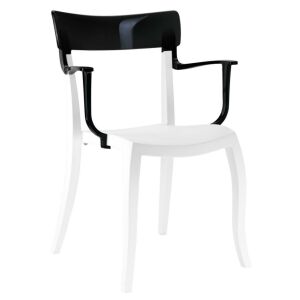 Hera-K Solid Siyah - Beyaz Kollu Mutfak Sandalyesi PPT1175